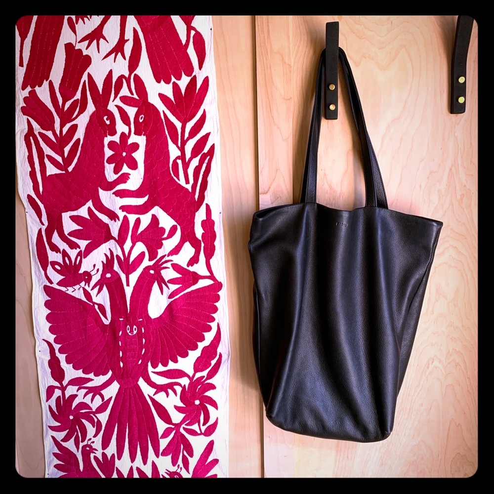 Baggu large leather tote